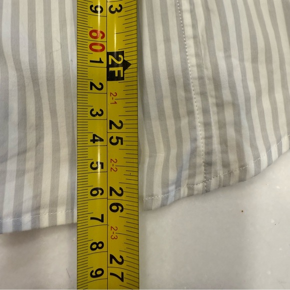 DOLCE GABBANA Womens Button Up Shirt Gray & White Stripes Size US 8 EU 44 - Picture 15 of 15